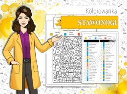 Klasa 6. Biologia. Stawonogi. Biologiczna kolorowanka. Karta pracy. Zadanie.