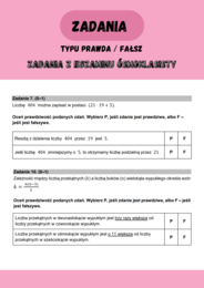 Zadania typu Prawda / Fałsz z E8 z matematyki