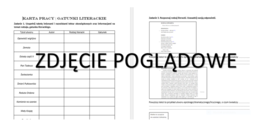 Karta pracy gatunki i rodzaje literackie, egzamin ósmoklasisty
