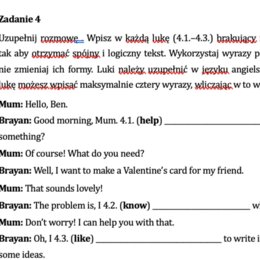 MINI ARKUSZ JĘZYK ANGIELSKI EGZAMIN ÓSMOKLASISTY - E8 VALENTINE'S DAY