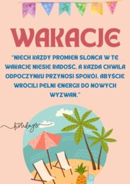 Zakończenie Roku Szkolnego, napis + plakat