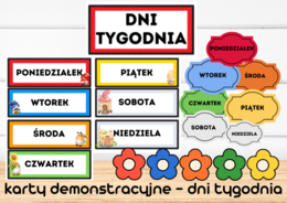 Karty demonstracyjne / pokazowe - dni tygodnia