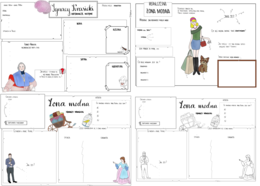 Żona modna (3 karty pracy, puste i wypełnione)