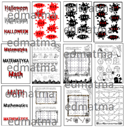Halloween - gazetka + 6 kart pracy. Matematyka