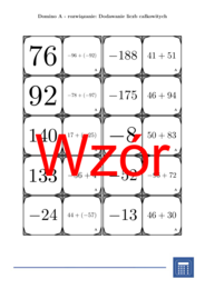 Domino - Dodawanie liczb całkowitych | matematyka
