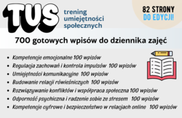 TUS  700 gotowych wpisów do dziennika tematy zajęć  trening umiejętności społecznych