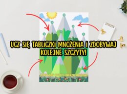 Zdobywamy szczyty tabliczki mnożenia - plakat do druku