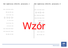 Wzór algebraiczny (A+B)(A-B), upraszczanie | matematyka, algebra | 26 kolumn