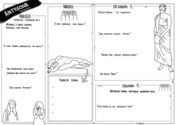 Antygona - cztery puste i cztery uzupełnione karty