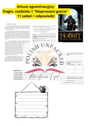 Arkusz egzaminacyjny "Hobbit, czyli tam i z powrotem" J. R. R. Tolkien, rozdział 1, czytanie ze zrozumieniem, egzamin ósmoklasisty + odpowiedzi