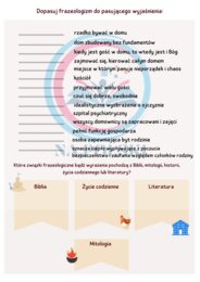 Związki frazeologiczne - DOM - ćwiczenia