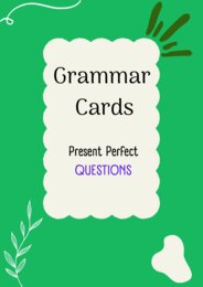 Present Perfect/ Karty do mówienia/ Mówienie/ Speaking/ Zestaw/ Pakiet/ Klasy 4-8/ Klasy 4-6/ Klasy 6-8/ SP/ Warm-up/ Rozgrzewka/ Gramatyka/ Grammar/ Speaking cards grammar/ Grammar cards/ E8