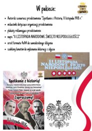 Spotkanie z Historią! 11 listopada 1918 r. - autorski scenariusz przedstawienia + dekoracje