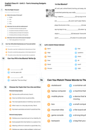 English Class A1 – Unit 2 – karta pracy – Tom's Amazing Gadgets (24/25) – clothes, gadgets– Krzyżówka GRATIS