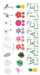 Wakacje - girlanda, dekoracje monstery, flaming, kwiaty