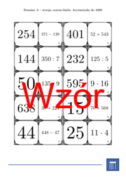 Domino - Arytmetyka do 1000 | matematyka