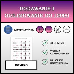 Domino - Dodawanie i odejmowanie do 10000 | matematyka