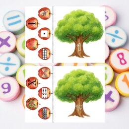 Drzewka matematyczne – nauka cyfr od 1 do 10, przeliczanie i różne sposoby zapisu cyfry