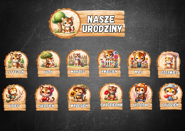 ZESTAW URODZINY TYGRYSKI KALENDARZ URODZINOWY