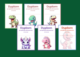DZIEŃ DINOZAURA – dyplomy – 15 wersji