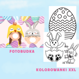 Wielkanoc- Fotobudka + 3x Kolorowanka XXL