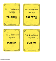 Memory ortograficzne – zasady pisowni z u-ó (wersja kolorowa)