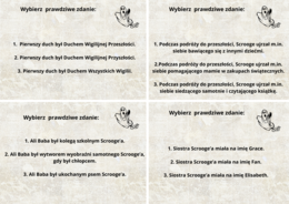 Karty "Kłamstwo czy prawda" -"Opowieść wigilijna".