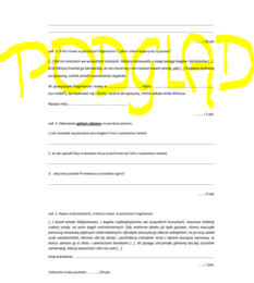 Sprawdzian "Mitologia" Jana Parandowskiego, test mity greckie