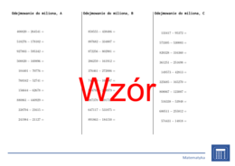Odejmowanie do miliona | matematyka | 26 kolumn