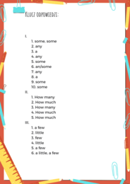 A/An, Some/Any, Many/Much z rzeczownikami policzalnymi i niepoliczalnymi