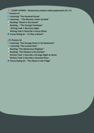 HALLOWEEN 👻🧟‍♀️ SCARY STORIES – Rozszerzony zestaw zadań językowych (A1– C1) 🧛‍♂️🧙‍♀️