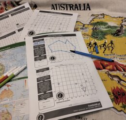 Linia brzegowa i miasta Australii - karta pracy