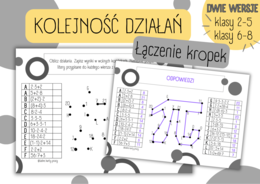 DZIEŃ LICZBY PI / ŚWIĘTO LICZBY PI - Łączenie kropek - KOLEJNOŚĆ WYKONYWANIA DZIAŁAŃ