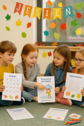 Karty Pracy: "Deszczowe łamigłówki"