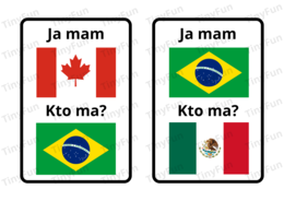 Ja mam, kto ma? Flagi państw – gra edukacyjna | 30 kart | PDF do druku