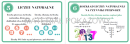 Matematyczne fiszki - liczby, cechy podzielności, liczby rzymskie, potęgi, pierwiastki