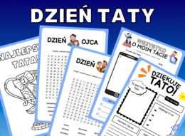 Dzień Ojca, Dzień Taty – karty pracy do druku: opowiedz o Tacie, wykreślanki, kolorowanka i kreatywne zadania
