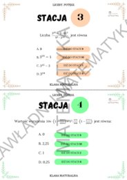 Stacje zadaniowe – liczby, potęgi