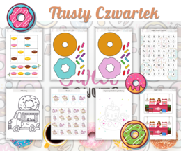 Tłusty Czwartek. Zestaw zadań. Bingo. Kolorowanki. Girlanda