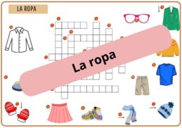 Krzyżówka obrazkowa „La ropa” (ubranie) – z odpowiedziami