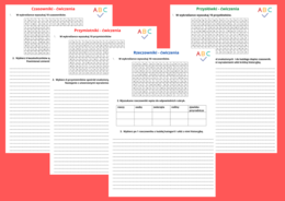 Rzeczownik, czasownik, przymiotnik, przysłówek - karty pracy kl.4-5 - karta pracy - język polski - części mowy