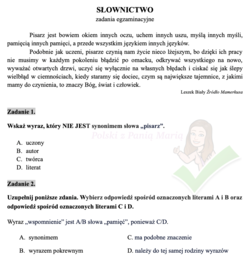 wiedza o języku na egzaminie ósmoklasisty - Zestaw nad Zestawami