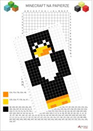 kodowanka MINECRAFT pingwin, kodowanie, offline, kolorowanka odkoduj obrazek