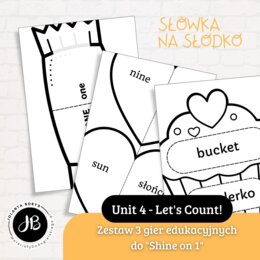 Słówka Na Słodko - Zestaw 3 gier edukacyjnych do nauki słownictwa z "Shine on 1" Unit 4 - Let's Count!