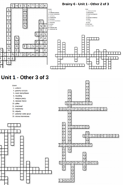 Brainy 6 – Unit 1 – krzyżówki – Jobs_Job activities/Other/Useful!_On the Internet/Workplaces