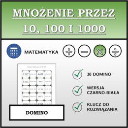Domino - Mnożenie przez 10, 100 i 1000 | matematyka
