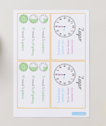 Zegar - wkleja do zeszytu