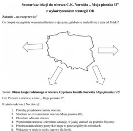 scenariusz lekcji z wykorzystaniem strategii OK C. K Norwid " Moja piosnka II"