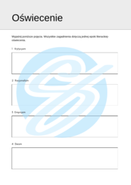 Oświecenie – Najważniejsze Zagadnienia – Karty Pracy dla Maturzystów