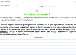 Ogłoszenie nr 2 - kartkówka, egzamin ósmoklasisty,